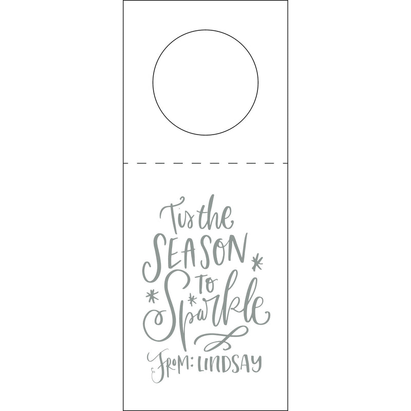 Tis The Season to Sparkle Letterpress Wine Tags