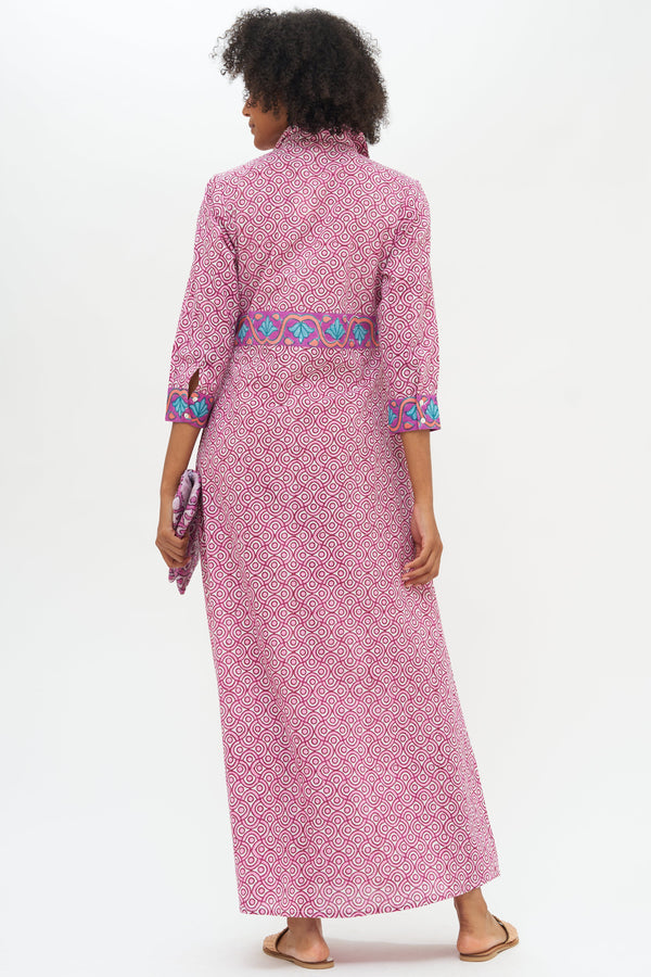 Oliphant Magenta Teton Maxi Shirt Dress