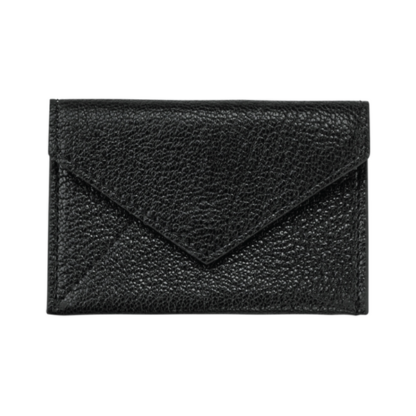 Business Card Envelope - Black Leather