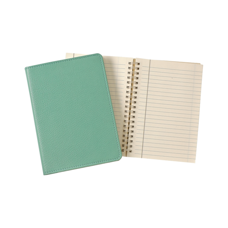 7-inch Wire-O Notebook, Robin's Egg Blue Goatskin Leather