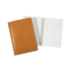 7-inch Wire-O Notebook, British Tan Goatskin Leather