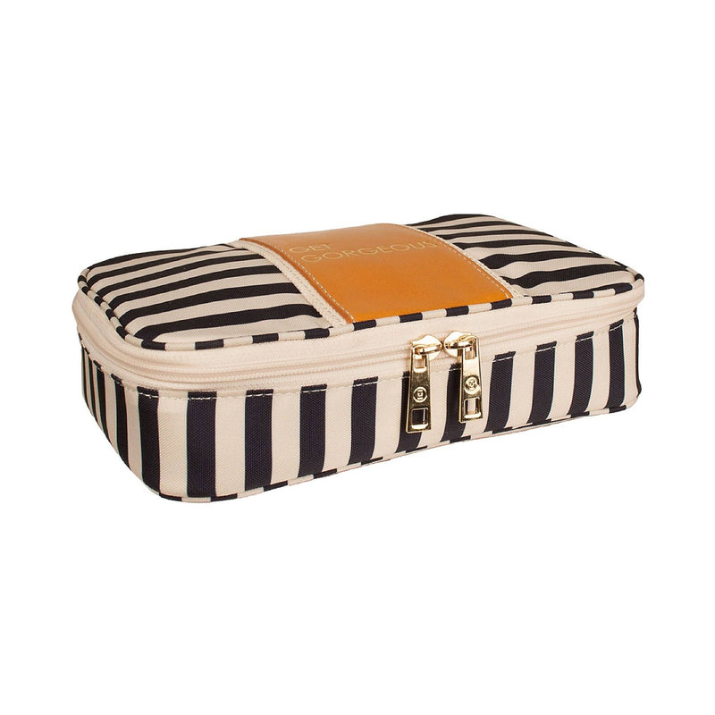 Megan Train Case (Stamping) - Navy Stripe