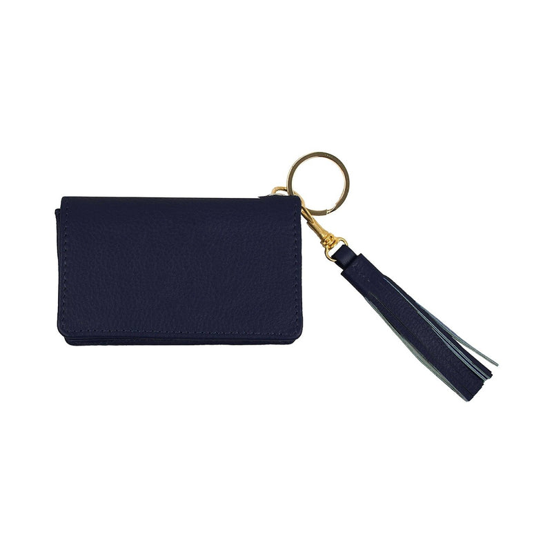 Disco Leather Wallet - Personalized - Navy