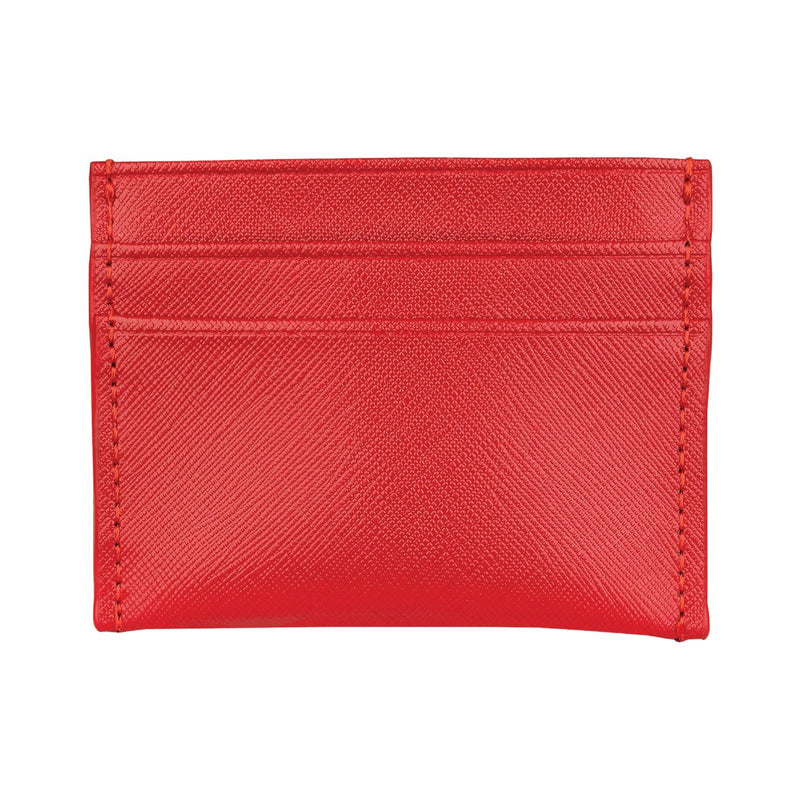 Saffiano Leather Carter Card Holder - Red - Personalized