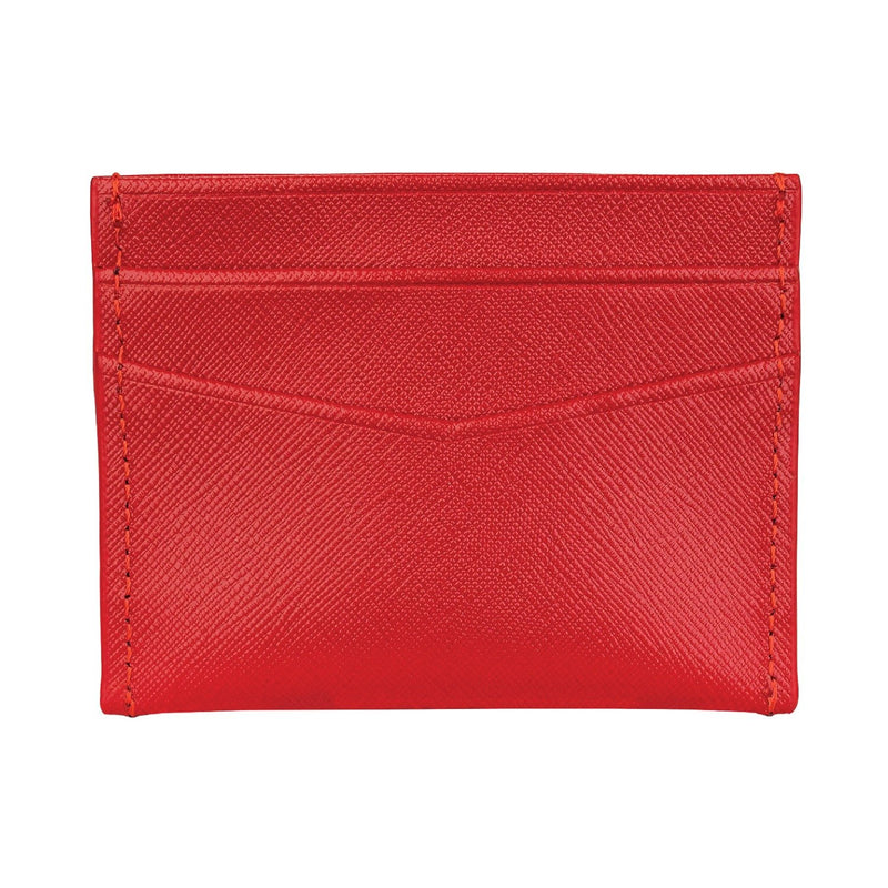 Saffiano Leather Carter Card Holder - Red - Personalized