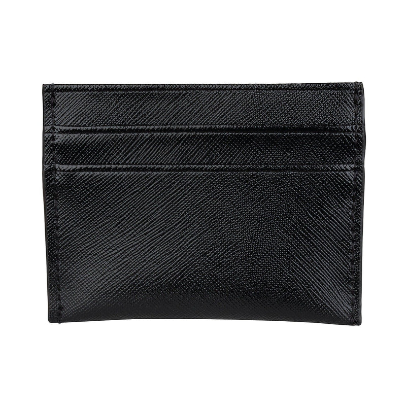 Saffiano Leather Carter Card Holder - Jet - PersonalizedSaffiano Leather Carter Card Holder - Jet - Personalized