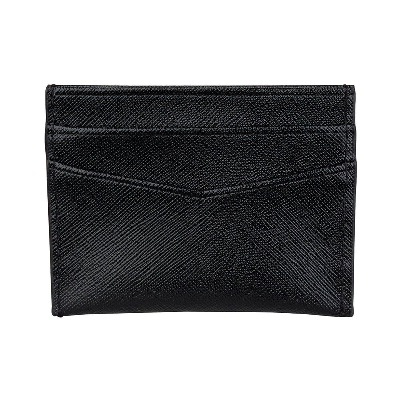 Saffiano Leather Carter Card Holder - Jet - Personalized