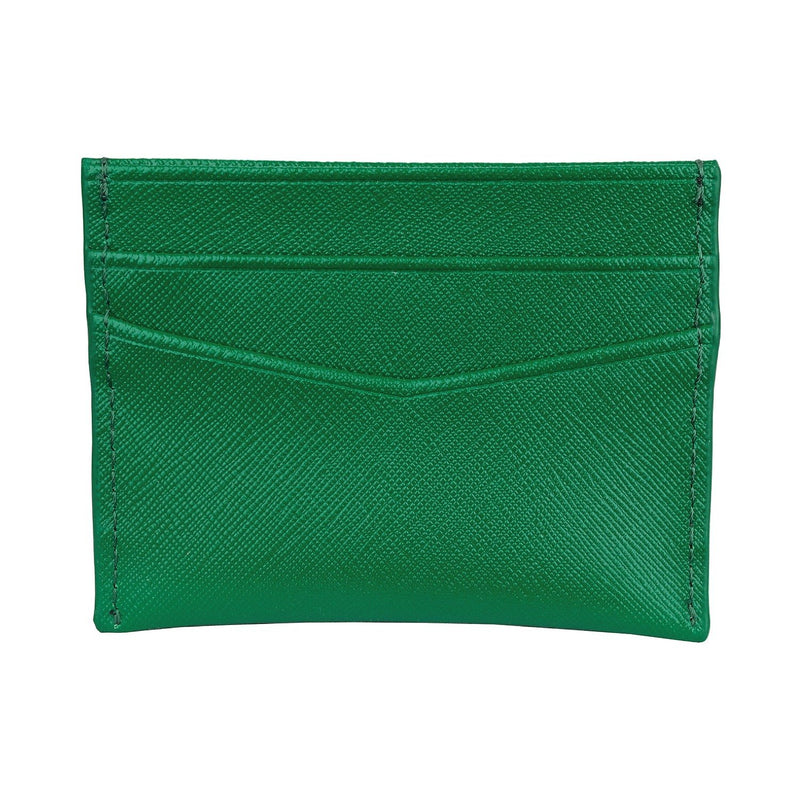 Saffiano Leather Carter Card Holder - Green - Personalized