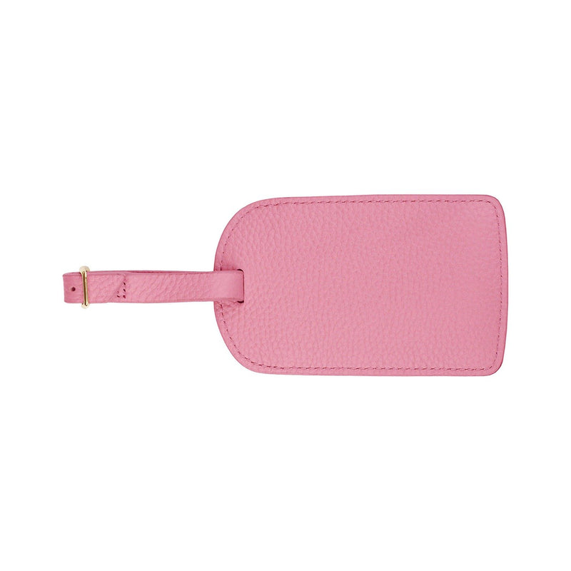 Monogrammed Amelia Leather Luggage Tag - Rose Pebbled