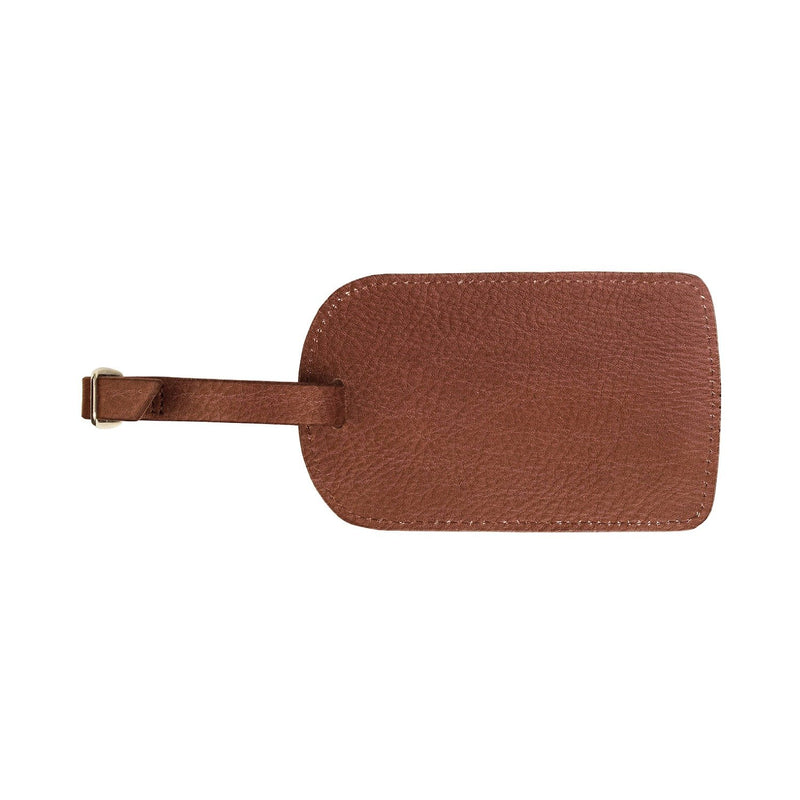 Monogrammed Amelia Leather Luggage Tag - Coffee Pebbled