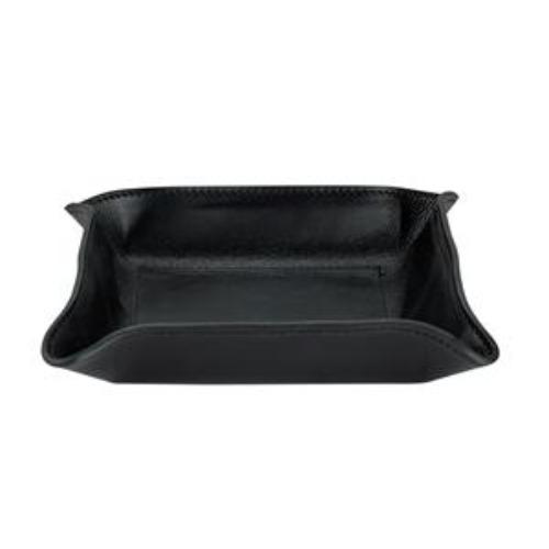 Medium Leather Catchall - Personalized - Black