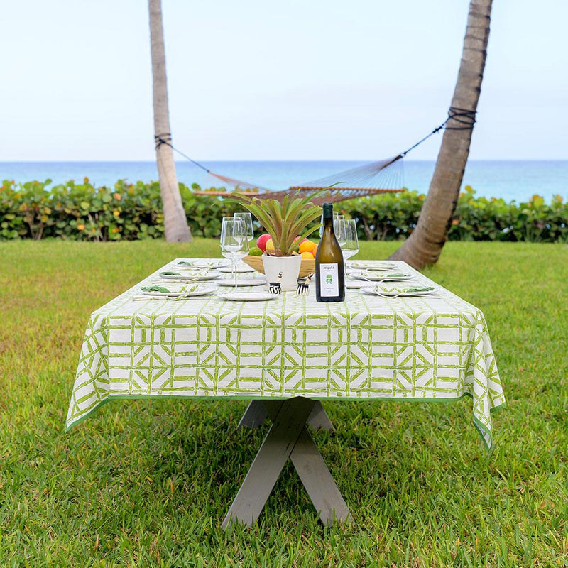 Pomegranate Green Bamboo Tablecloth
