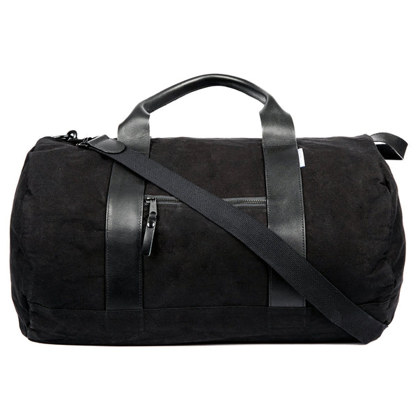 Waxed Weekender Duffel - Black