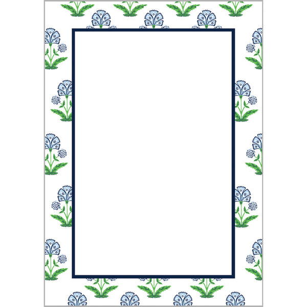 Floral Block Print Border Notepad