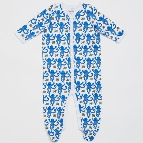 Roller Rabbit Blue Monkey Footie