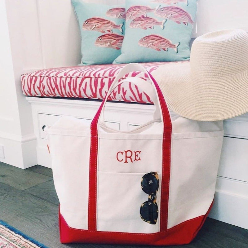 Large Boat Tote - Red - Personalized or Monogrammed