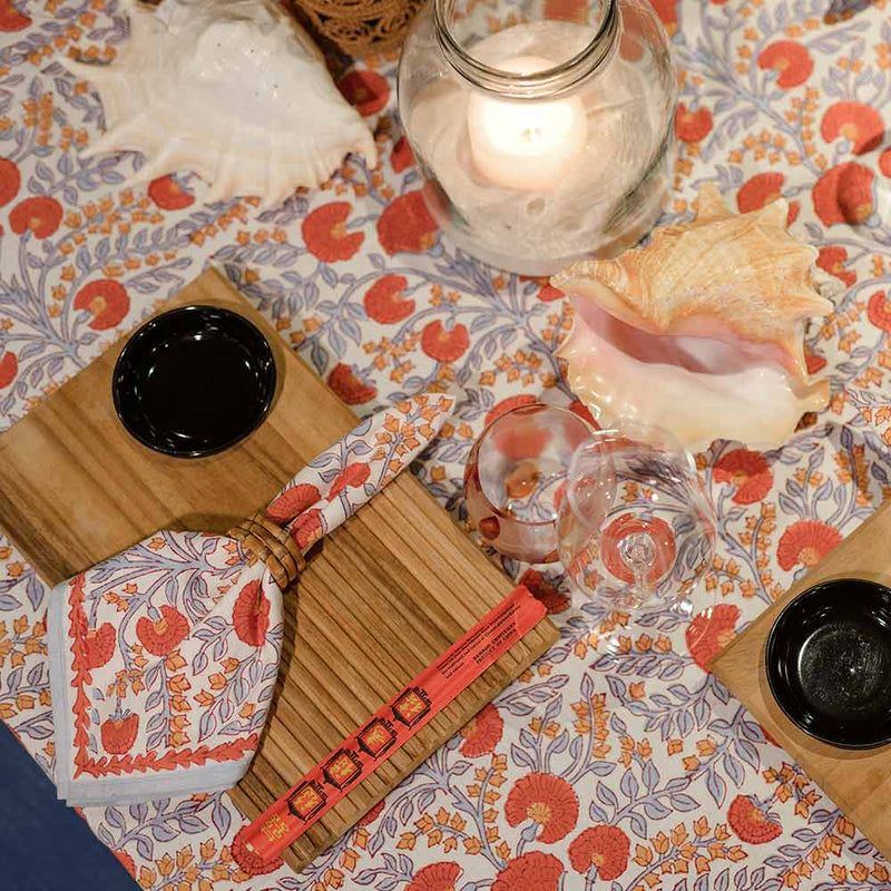 Pomegranate Ivory Cactus Flower Tablecloth
