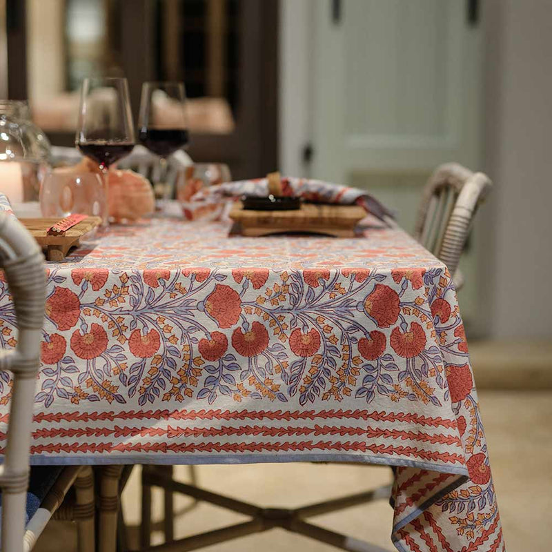 Pomegranate Ivory Cactus Flower Tablecloth