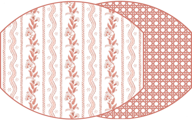 Holly Stuart Terracotta Ellipse Emma + Cane Reversible Placemat