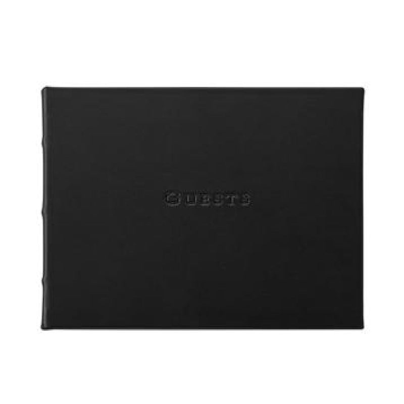 Leather Guest Book - Black - Personalized