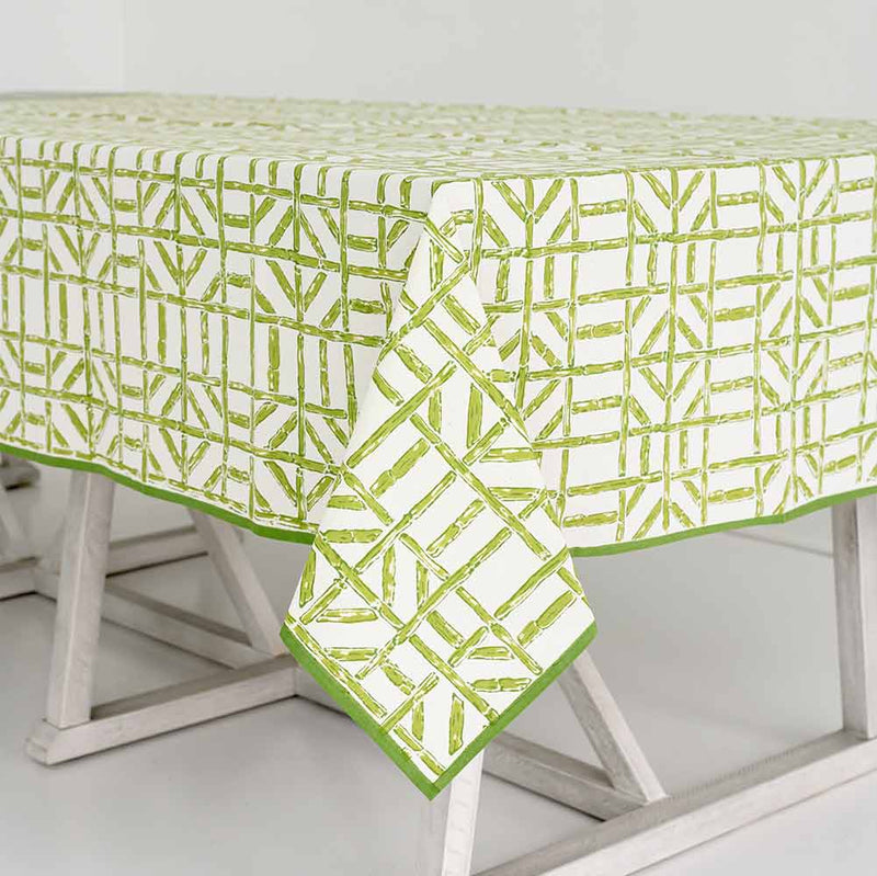 Pomegranate Green Bamboo Tablecloth