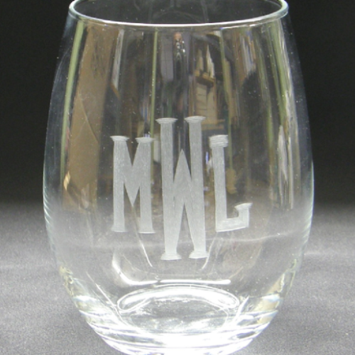 Stemless Wine Glasses - Monogrammed