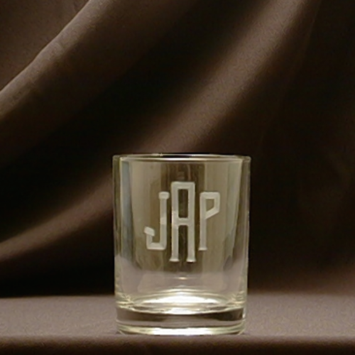 Round Double Old Fashioned Glasses - Monogrammed