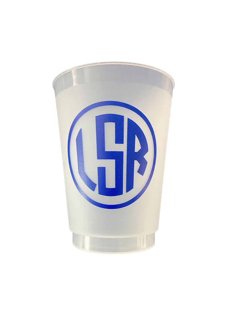 circle monogram border shatterproof cups