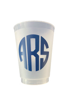 circle monogram shatterproof cups