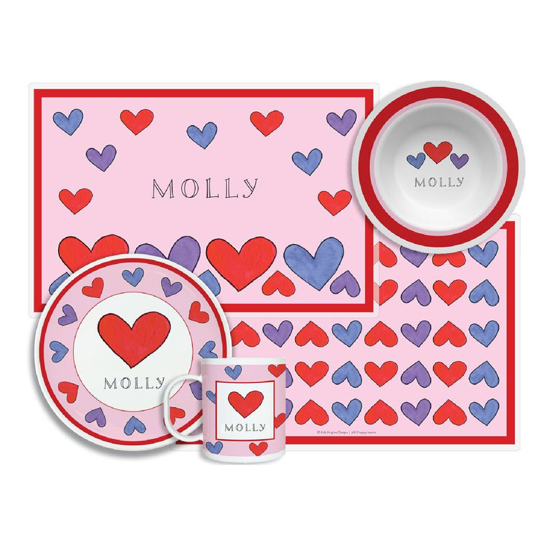 Happy Hearts Tabletop - 4-piece-set - Personalized