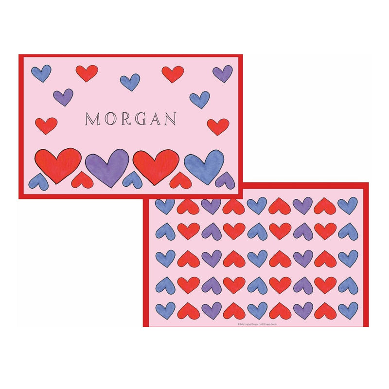Happy Hearts Tabletop - Placemat - Personalized