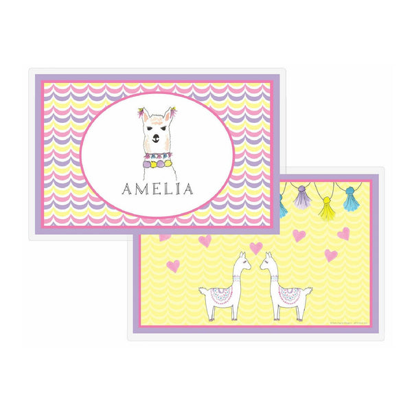 Llama Love Tabletop - Placemat - Personalized