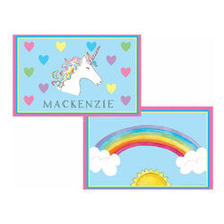 Over the Rainbow Unicorn Tabletop Collection - placemat - personalized