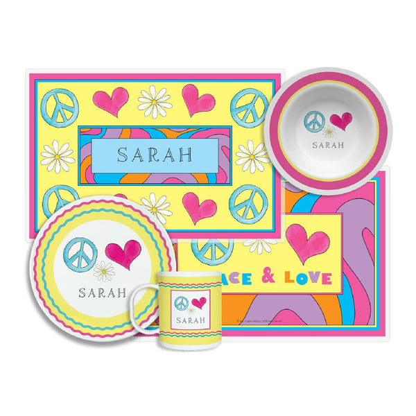 Peace Love Eat Tabletop Collection - 4-piece set - Personalized