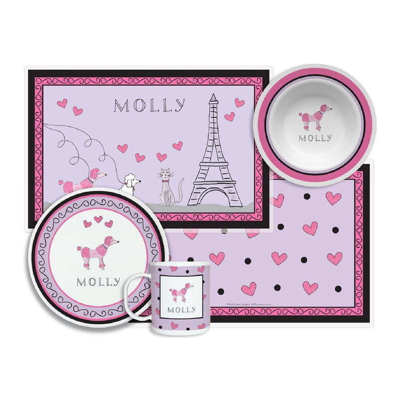 Poodles in Paris Tabletop Collection - 4-piece set - Personalized