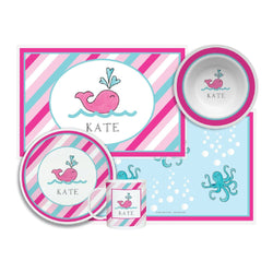 Preppy Whale Tabletop Collection - 4-piece set - Personalized