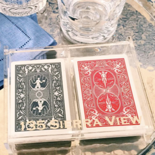 Lucite Playing Card Holder - Personalized