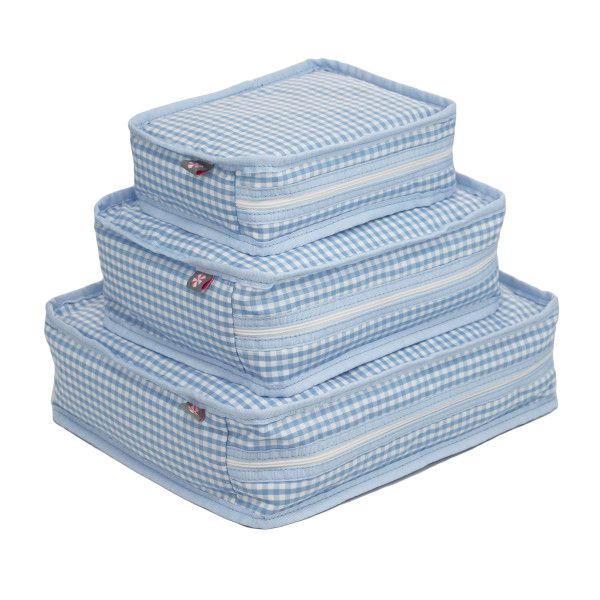 Gingham 3 Piece Stacking Set - Blue