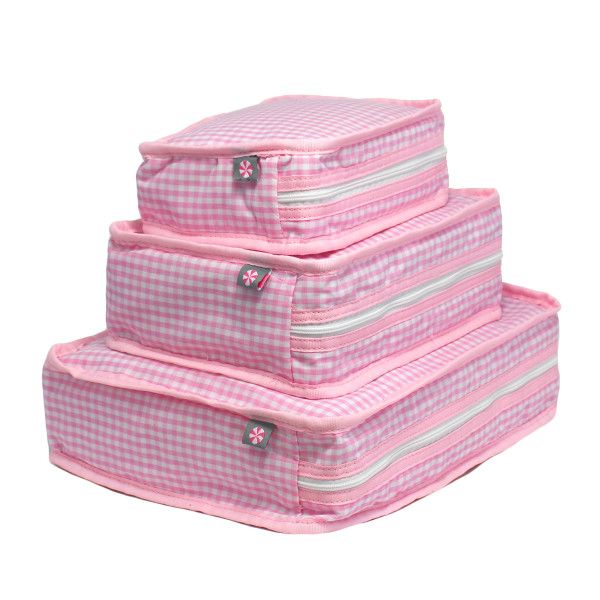 Gingham 3 Piece Stacking Set - Pink