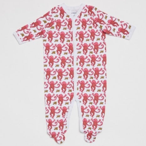 Roller Rabbit Pink Monkey Footie