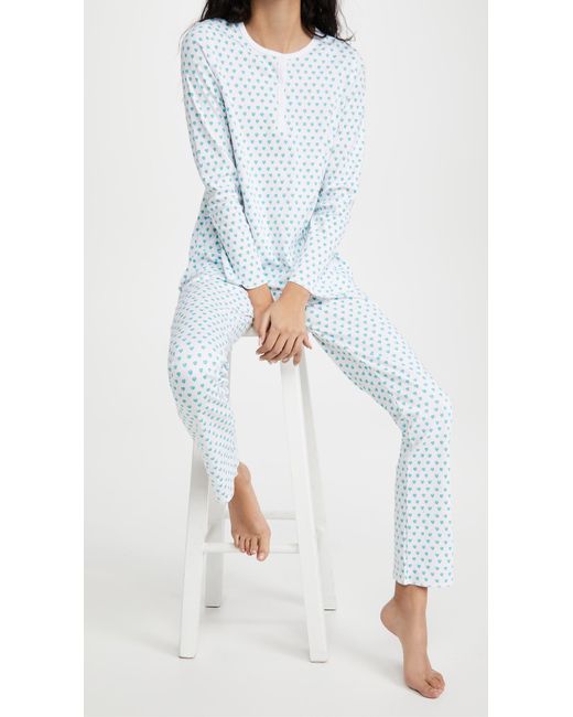Roller Rabbit Mint Hearts Adult Pajama Set