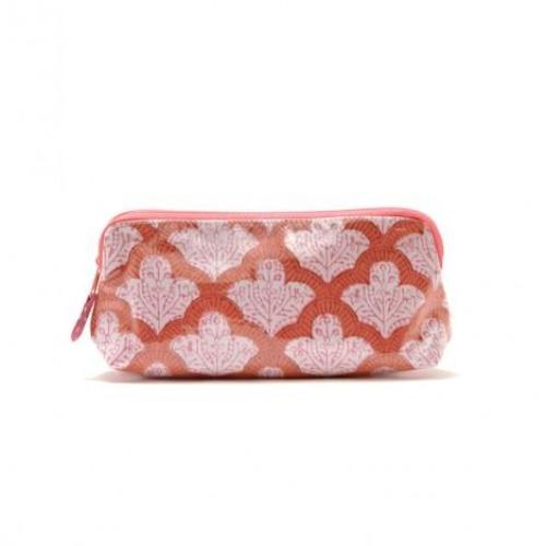 Red Jemina Coated Makeup and Toiletry Case - Small