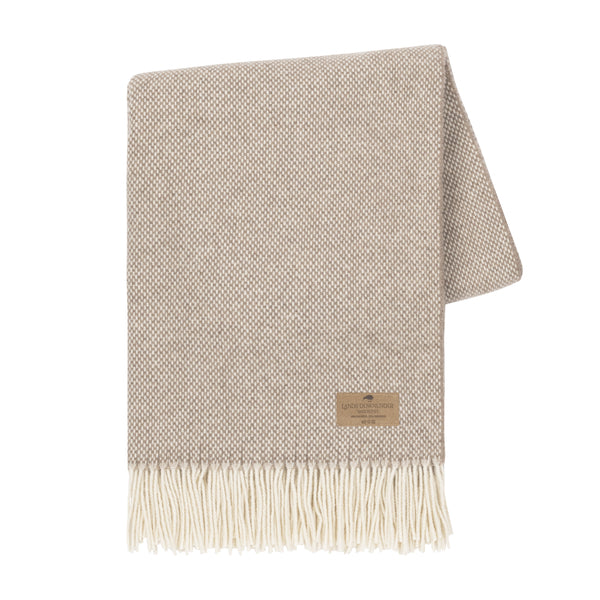 Monogrammed Cashmere Throw Blankets - Taupe