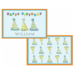 Birthday Party Hats Tabletop Collection - Placemat - Personalized