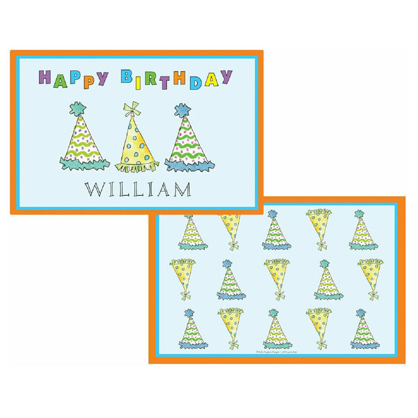 Birthday Party Hats Tabletop Collection - Placemat - Personalized