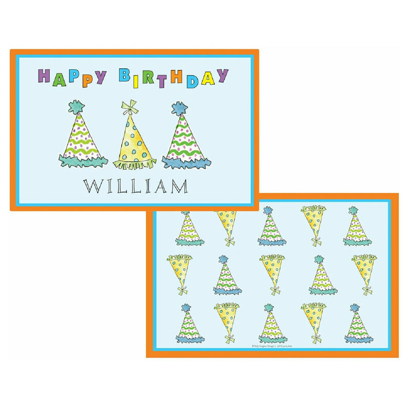 Birthday Party Hats Tabletop Collection - Placemat - Personalized