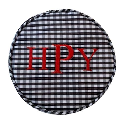 Monogrammed Gingham Jewelry Cases - Black