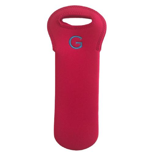 Single Wine Neoprene Tote - Red - Personalize