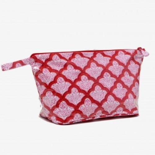 Red Jemina Coated Makeup and Toiletry Case